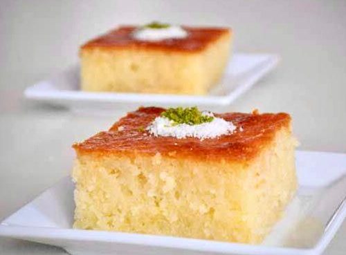 Vegan Semolina Cake with Almonds - Turkish Sambali | Aegean Delight