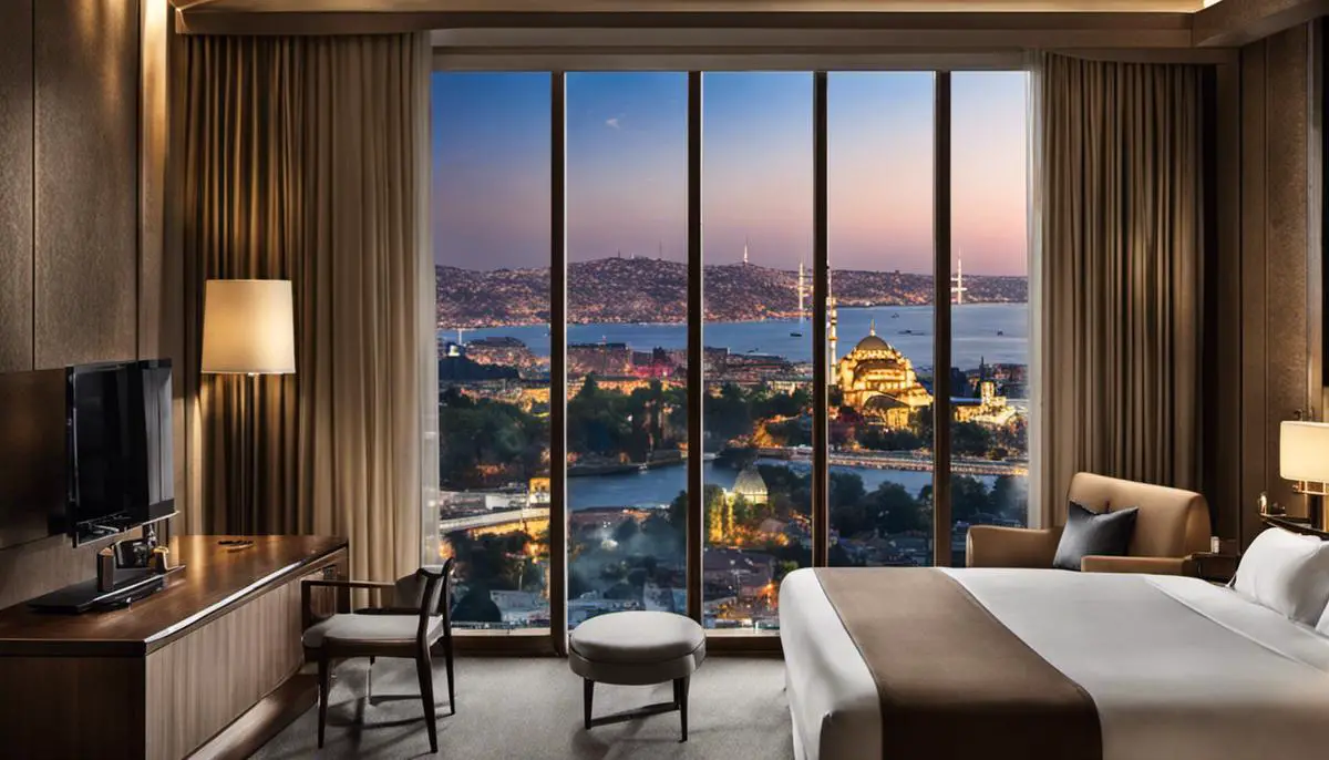 A view of the Basilissis Hotel Istanbul with a beautiful cityscape in the background
